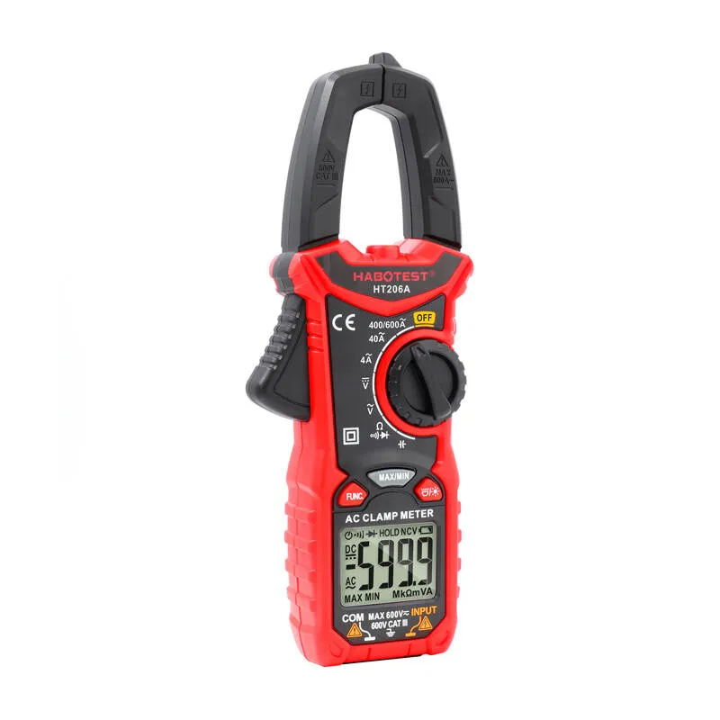 Miernik Cęgowy HABOTEST HT206A Cyfrowy Do 600V - Czarny