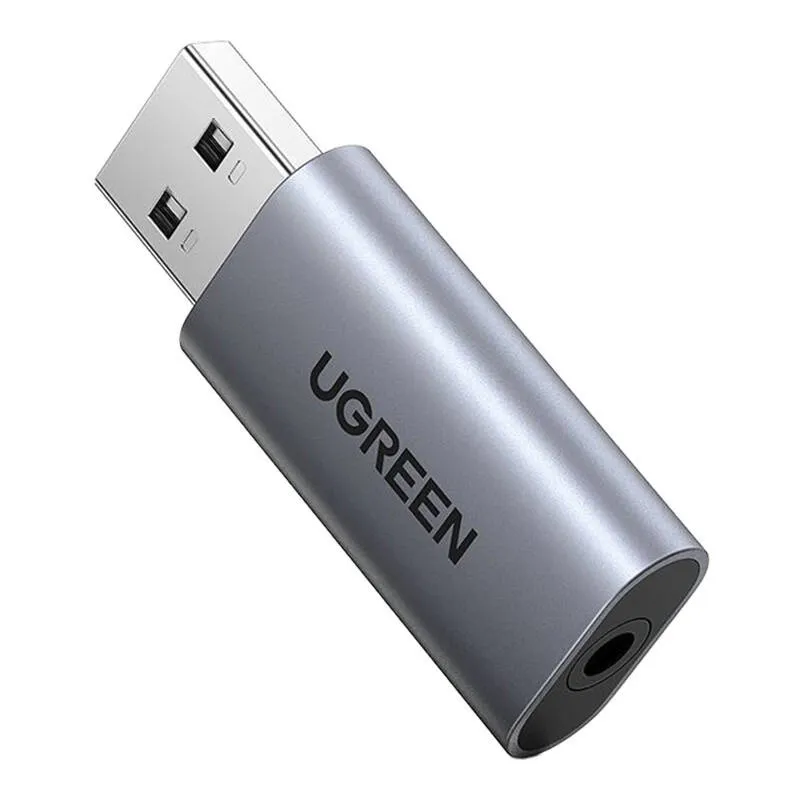 Adapter Audio UGREEN CM383 USB Do Mini Jack 3,5mm - Szary