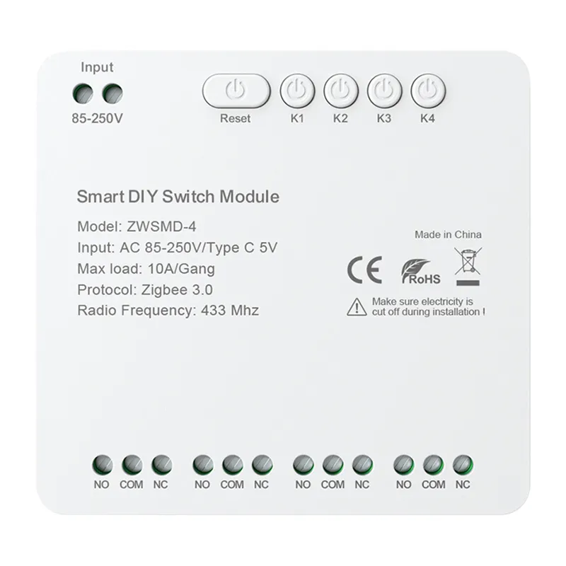 Moduł Przełącznika AVATTO ZWSMMD-4-250V Zigbee 4-KANAŁ