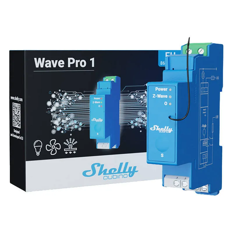 Przekaźnik SHELLY Qubino Pro 1 Z-Wave DIN 1-KANAŁ - Niebieski