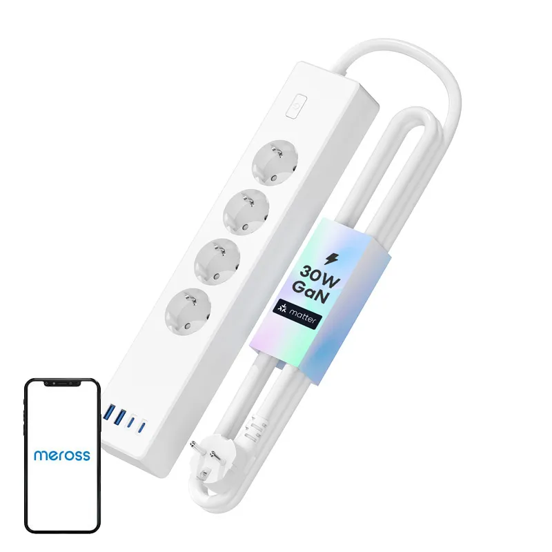 Listwa Zasilająca MEROSS MSP844 4 Gniazda + USB-C/USB-A - Biała