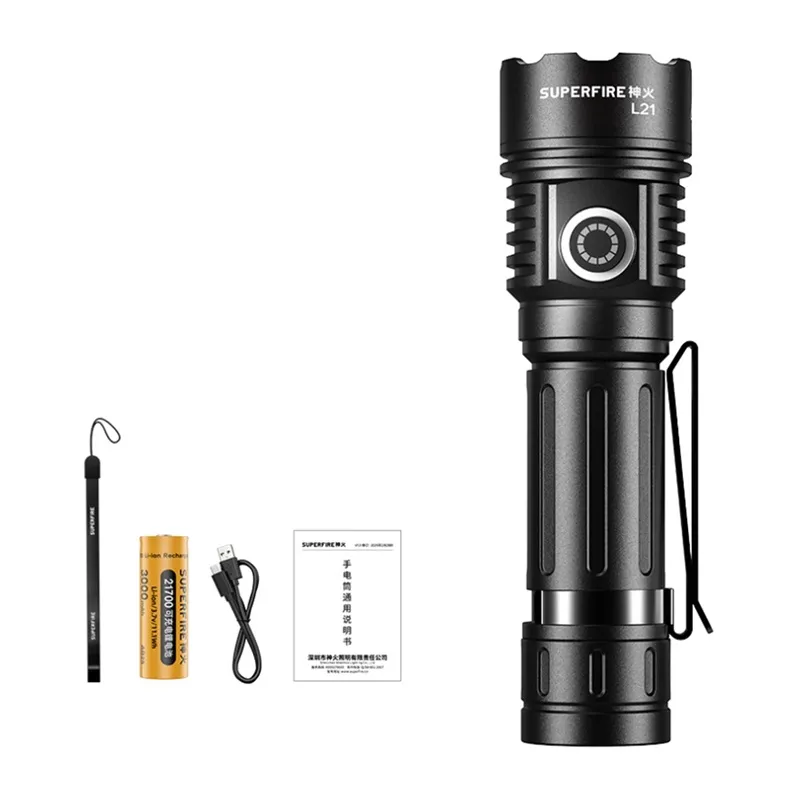 Latarka SUPERFIRE L21 1350 Lm LED USB-C