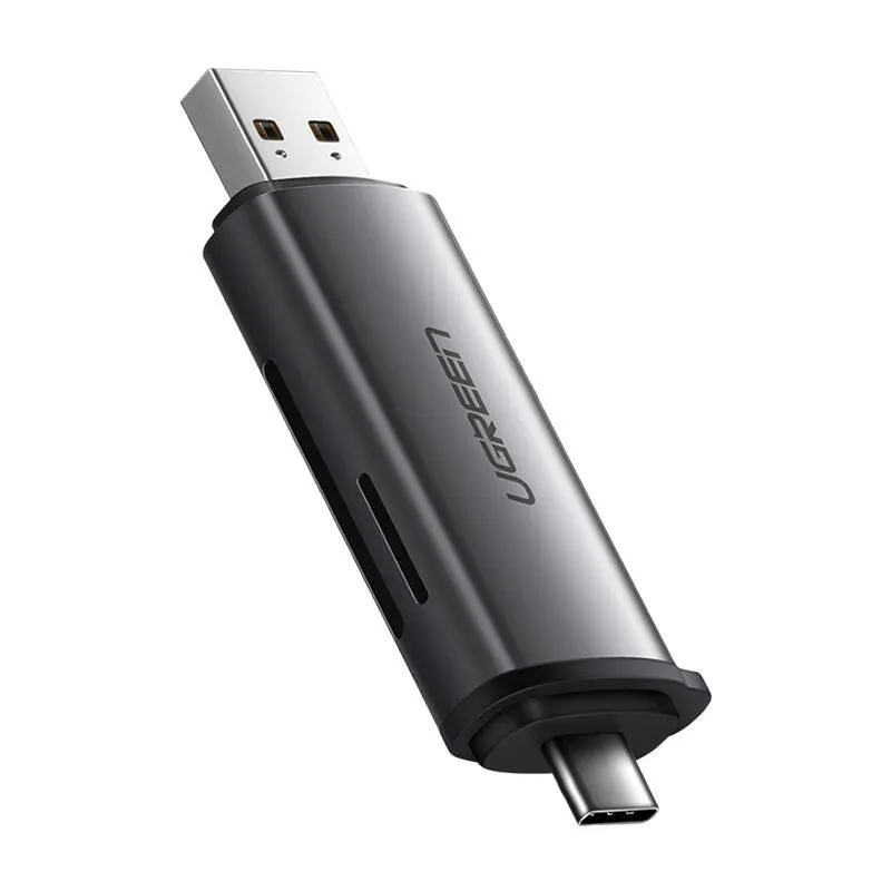 Czytnik Kart UGREEN CM185 SD/MicroSD USB-A/USB-C - Szary