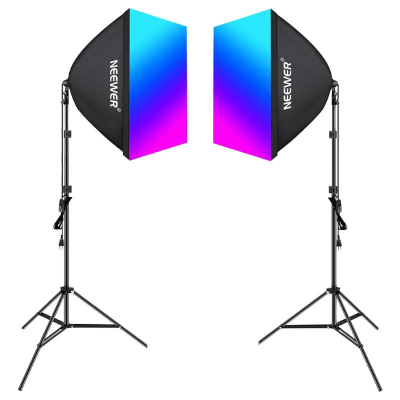 Zestaw Oświetlenia NEEWER NK800 2X Softbox RGB 24W Ze Statywem