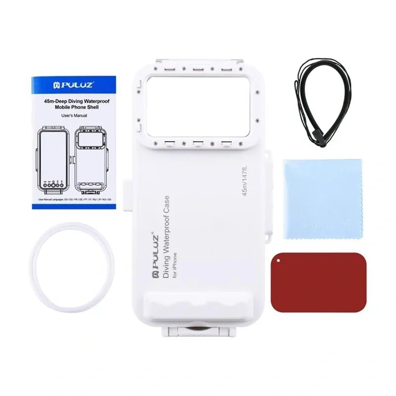Etui Wodoodporne PULUZ 45m Do Smartfonów USB-C - Białe