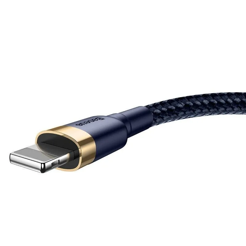 Kabel BASEUS Cafule USB-A Lightning 2m - Granatowo-Złoty