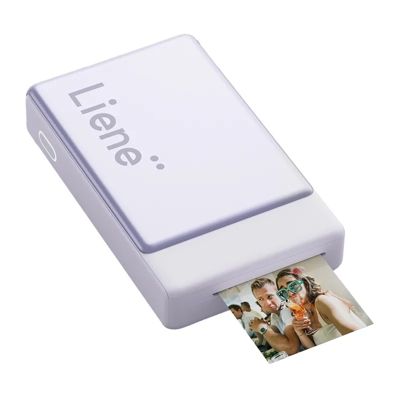 Drukarka Do Zdjęć LIENE Pearl N200 Pro 2x3" Termosublimacyjna - Fioletowa