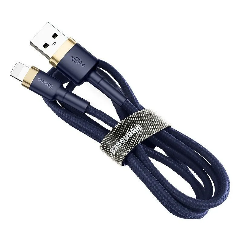 Kabel BASEUS Cafule USB-A Lightning 2m - Granatowo-Złoty
