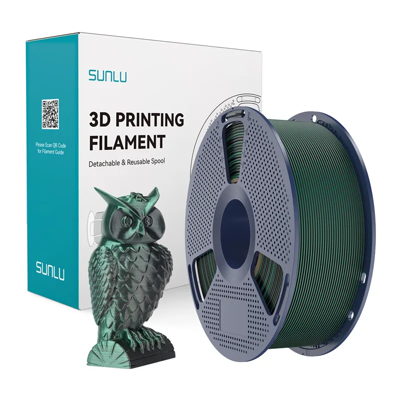 Filament SUNLU PLA+ Silk Dual Color 1,75 mm - Czarno-Zielony