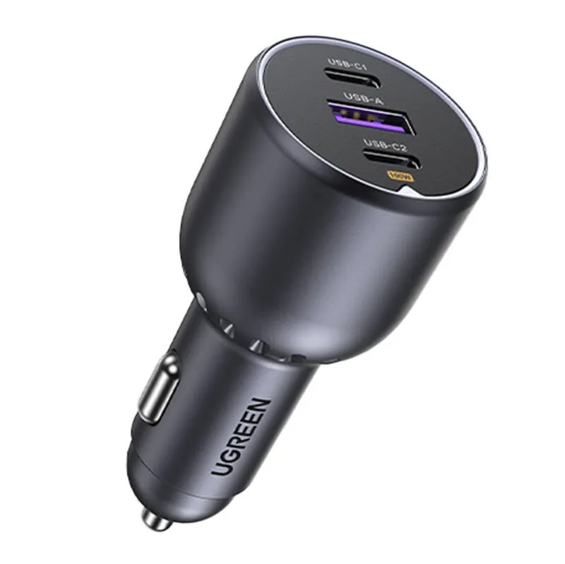 Ładowarka Samochodowa UGREEN EC705 130W 2X USB-C+USB - Czarna