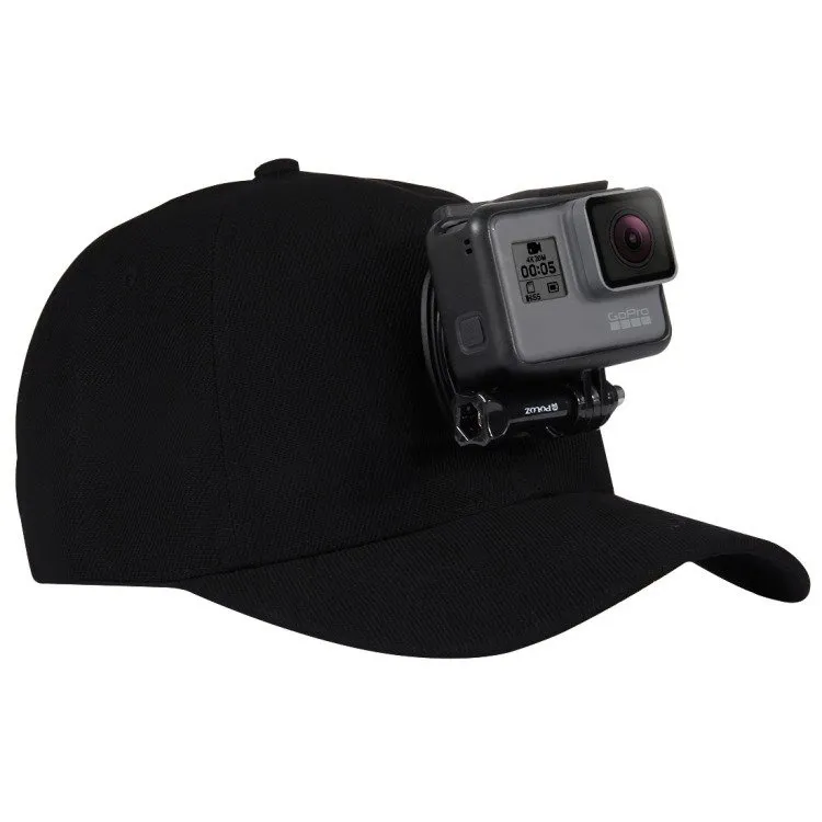 Czapka PULUZ PU195 Z Mocowaniem Do Kamery Sportowej - Czarna