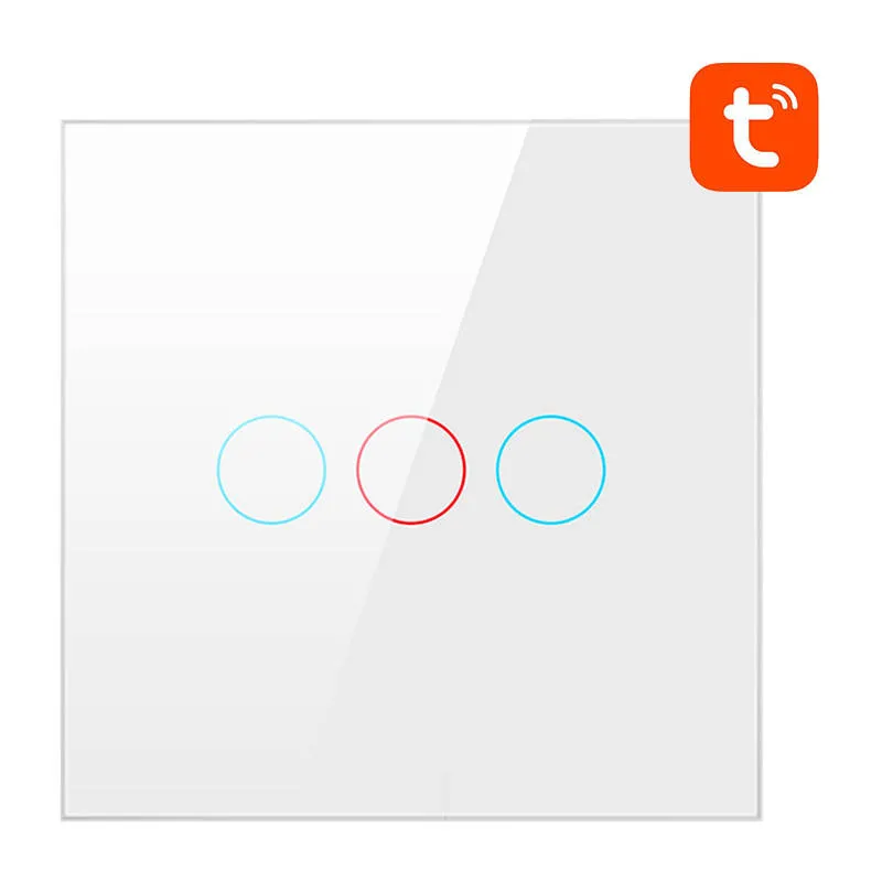 Włącznik Światła AVATTO TS02-EU-W3 Wi-Fi 3-KANAŁOWY - Biały