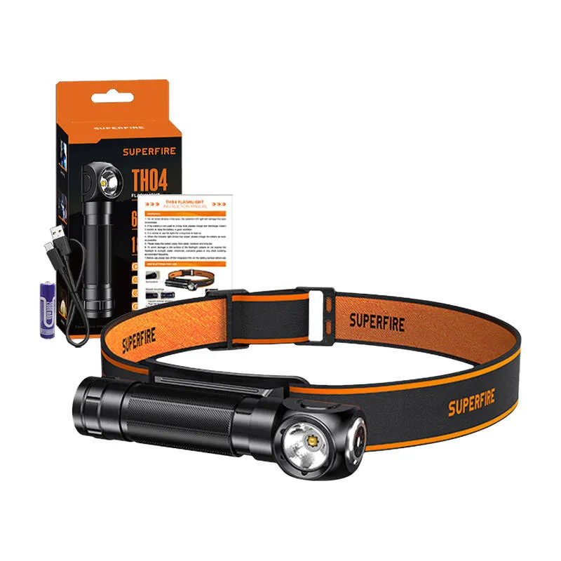 Latarka Czołowa SUPERFIRE TH04 600LM USB-C - Czarny