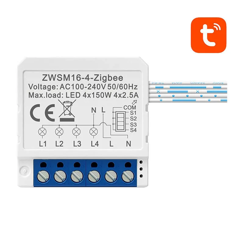 Przełącznik Dopuszkowy AVATTO ZWSM16-W4 Zigbee 3.0