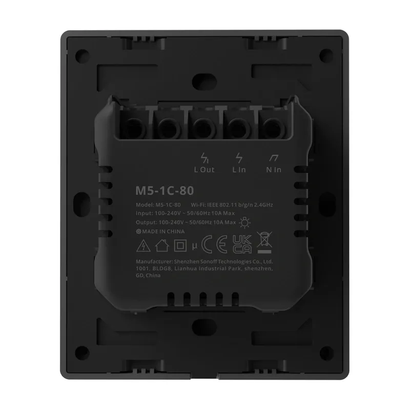 Włącznik Światła SONOFF M5-1C-80 Matter Wi-Fi 1-KANAŁOWY - Grafitowy