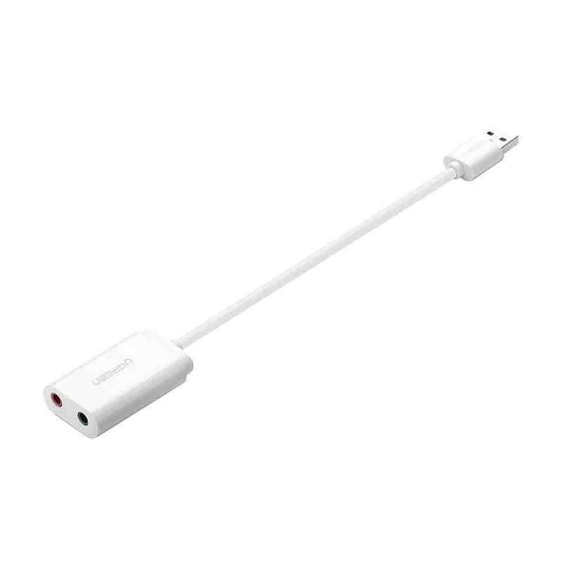 Karta Dźwiękowa USB UGREEN US205 15cm - Biała