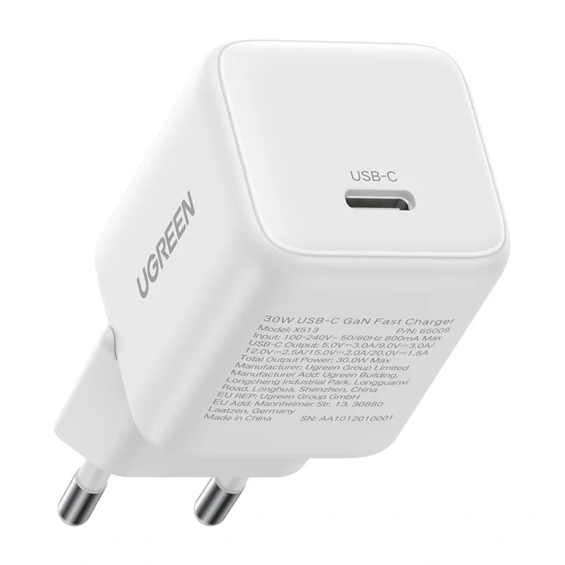 Ładowarka Sieciowa UGREEN X513 30W GaN USB-C - Biała