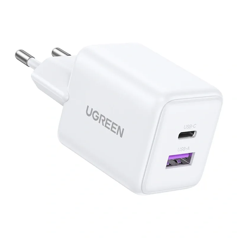 Ładowarka Sieciowa UGREEN X516 USB + USB-C GaN 30W - Biała