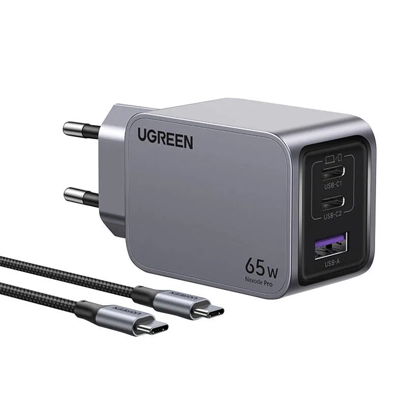Ładowarka Sieciowa UGREEN Nexode Pro 65W USB-A+2XUSB-C + USB-C 1.5m