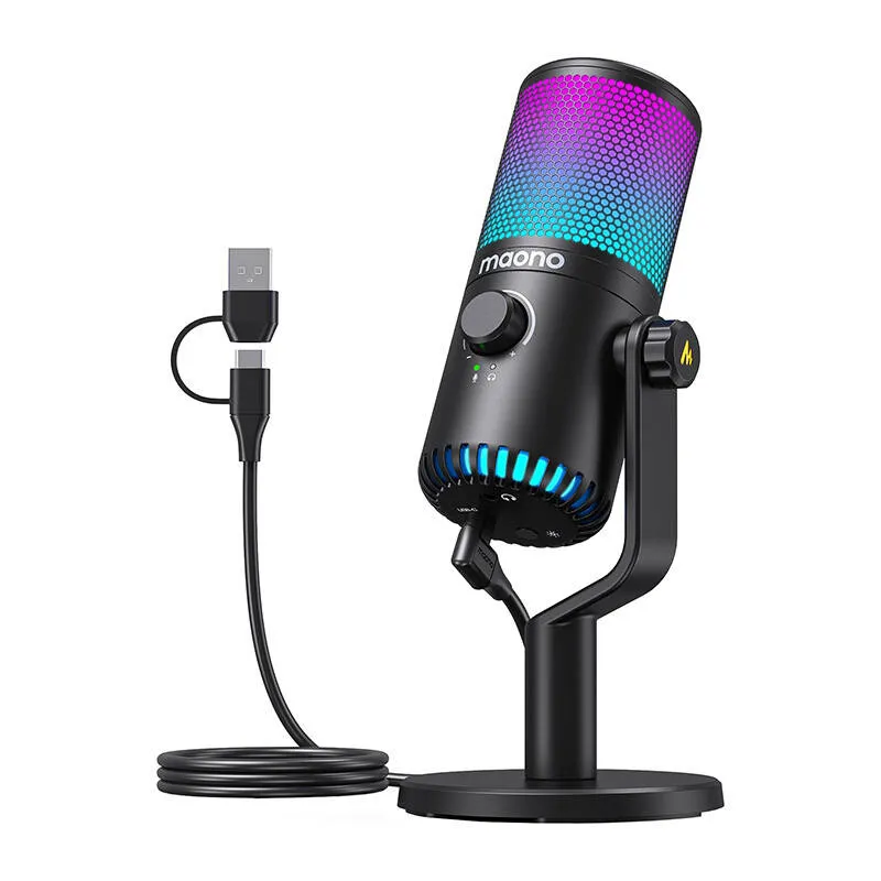 Mikrofon Gamingowy MAONO DM30RGB Pojemnościowy - Czarny