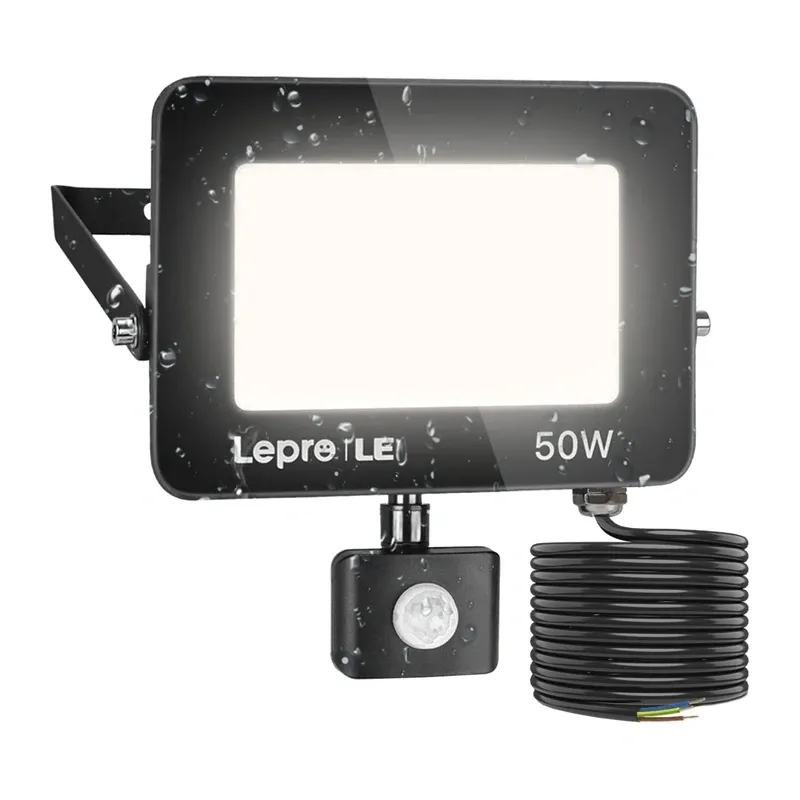 Naświetlacz LED LEPRO 50W 5000K Z Czujnikiem Ruchu IP65