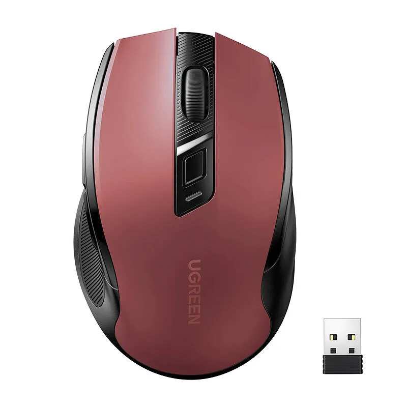 Mysz Bezprzewodowa UGREEN MU006 2.4GHZ+BT 4000 DPI - Czerwona