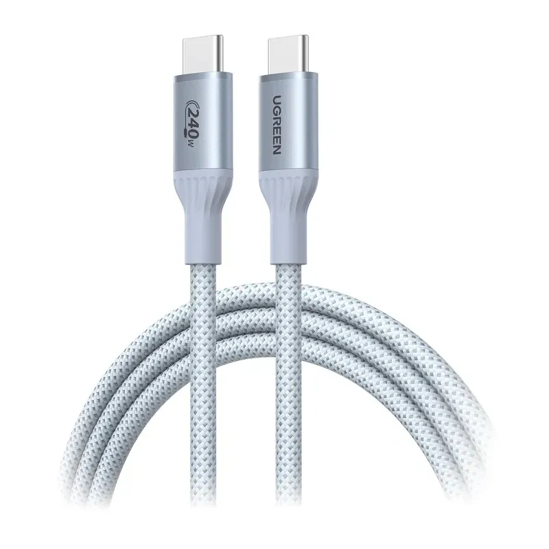 Kabel UGREEN L534 USB-C–USB-C 2m 240W - Srebrno-Biały