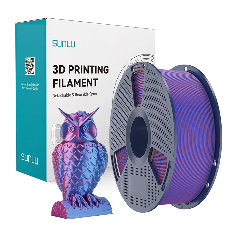Filament SUNLU PLA+ Silk Dual Color 1.75mm 1kg - Czerwono-Niebieski