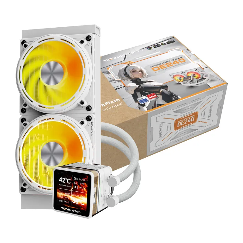 Chłodzenie Wodne DARKFLASH DE240 120mm Z Ekranem IPS - Białe