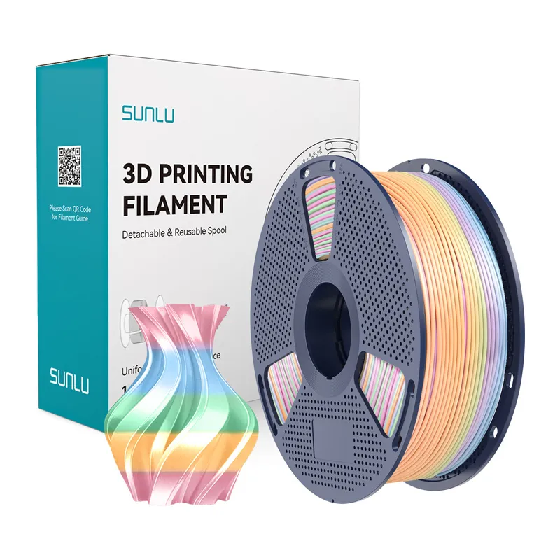 Filament SUNLU PLA+ Silk 1.75mm 1kg Do Druku 3D - Rainbow 04