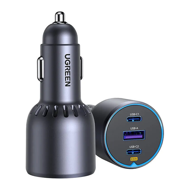 Ładowarka Samochodowa UGREEN EC703 75W USB+2X USB-C - Czarna
