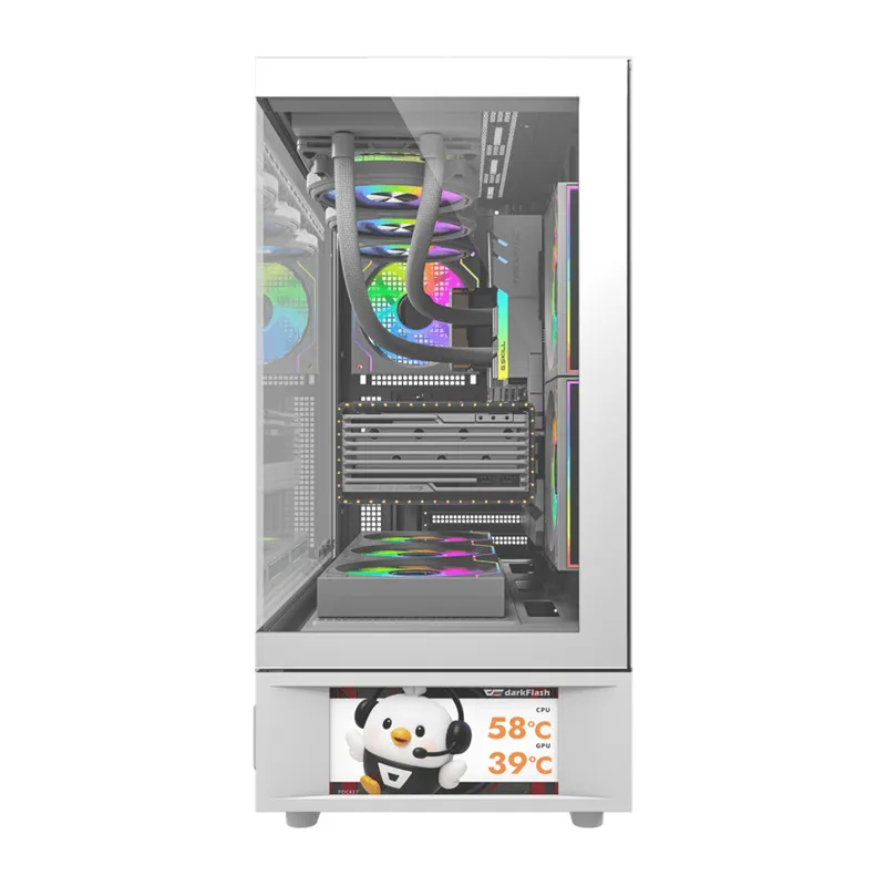 Obudowa Komputerowa DARKFLASH DS950V Z Wyświetlaczem 6" - Biała