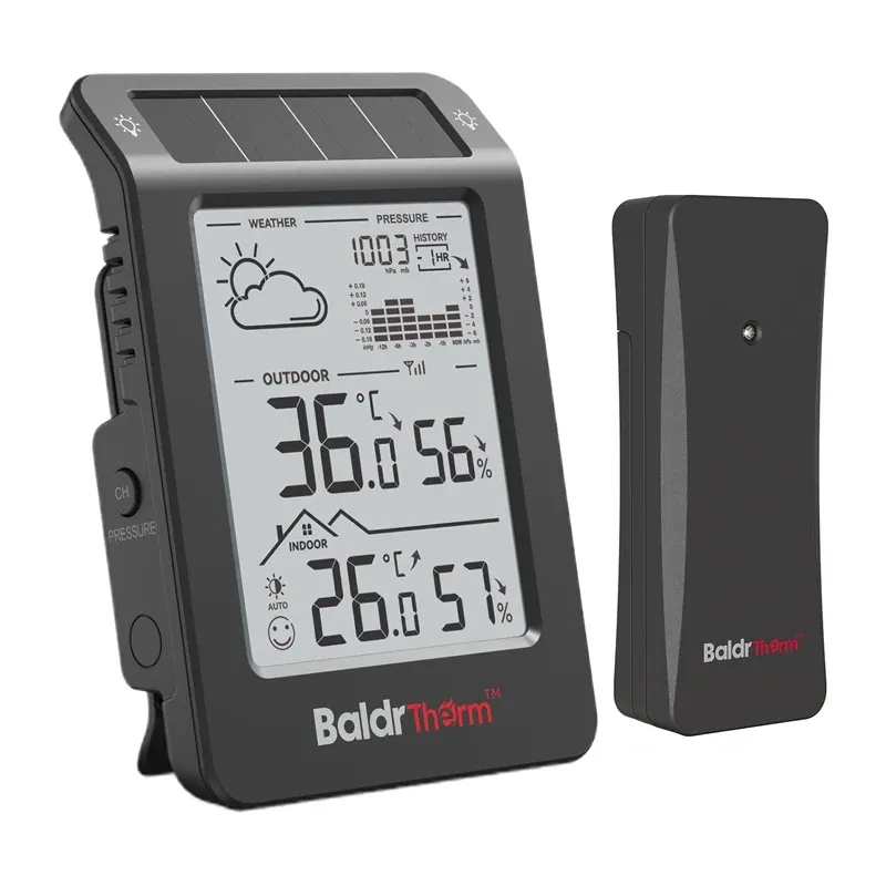 Stacja Pogodowa RAINPOINT BALDRTHERM B0596WT2H2P-V1 Solarna - Czarny