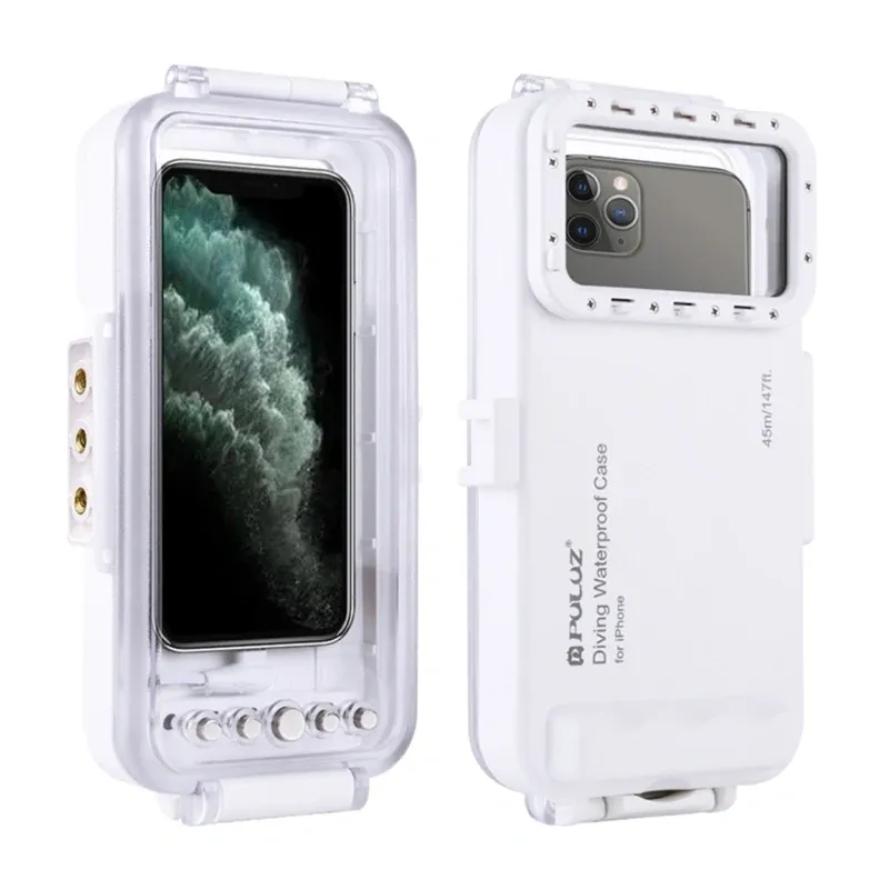 Etui Wodoodporne PULUZ 45m Do IPhone Do Fotografii Podwodnej - Białe