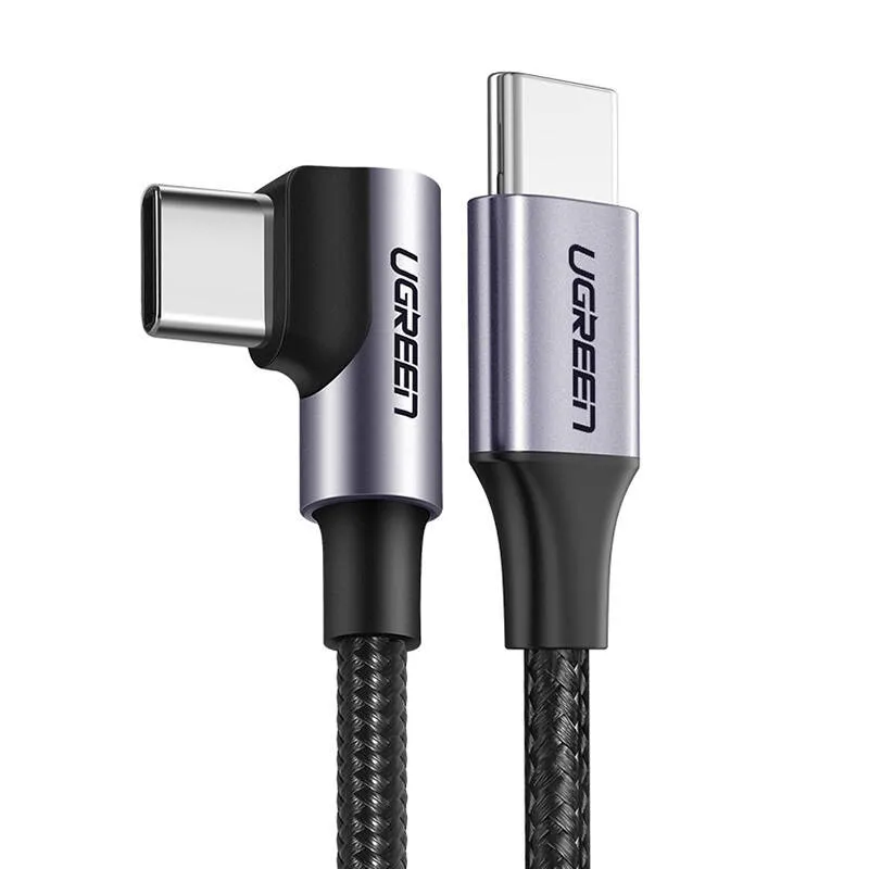 Kabel UGREEN US255 USB-C-USB-C 3m Kątowy 60W - Czarny