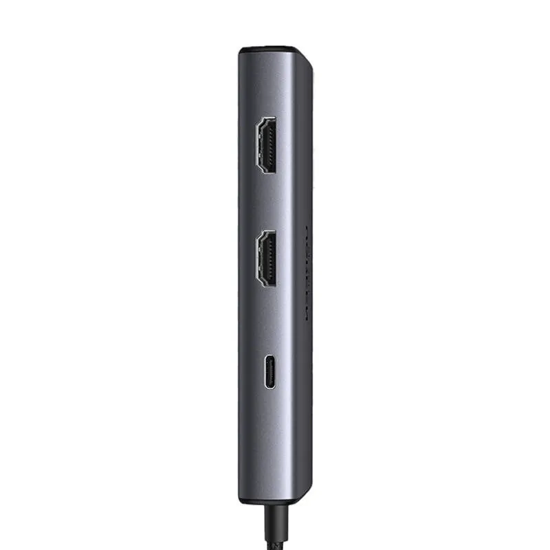 Hub USB-C UGREEN CM498 6-PORTOWY Power Delivery 100W - Szary
