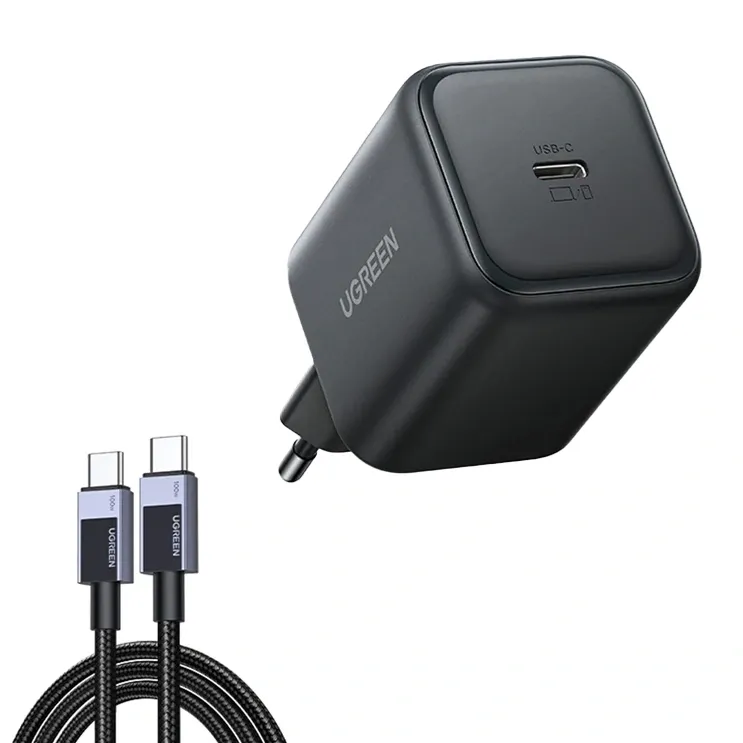 Ładowarka Sieciowa UGREEN X524 45W USB-C GaN (Czarna) + Kabel 1m