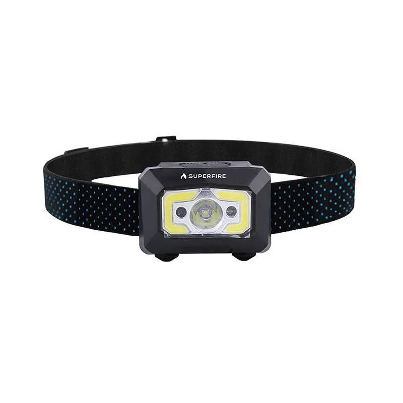 Latarka Czołowa SUPERFIRE X30 340LM USB - Czarny