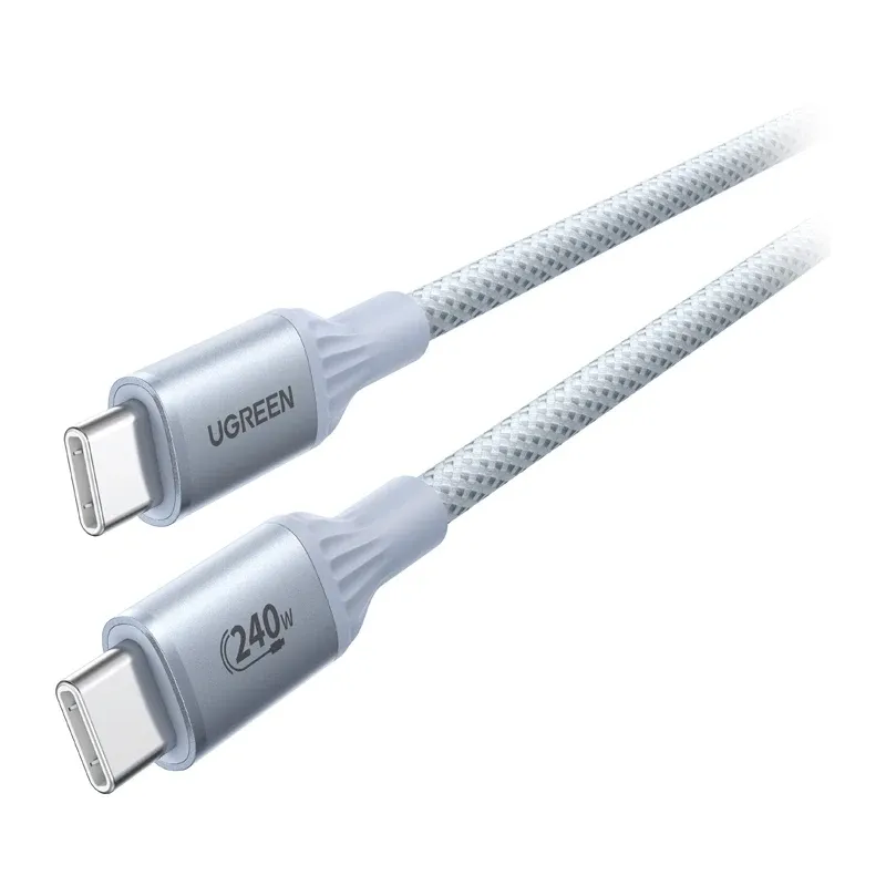 Kabel UGREEN L534 USB-C–USB-C 2m 240W - Srebrno-Biały