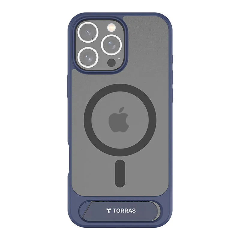 Etui Magnetyczne TORRAS Pstand Series IPhone 16 Pro - Niebieskie