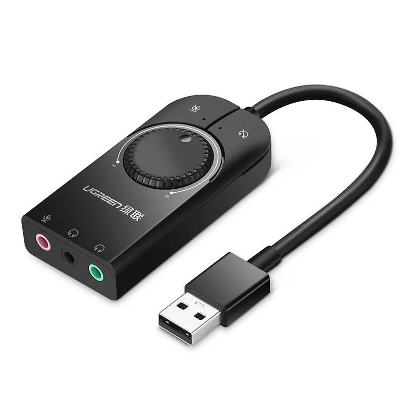 Karta Dźwiękowa UGREEN CM129 USB 15cm - Czarna