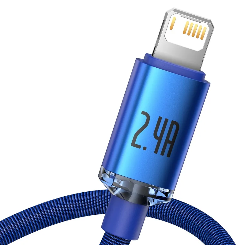 Kabel BASEUS Crystal Shine USB-A Do Lightning 1,2m - Niebieski