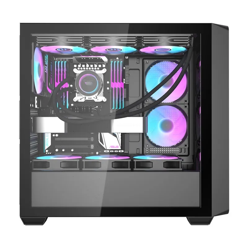 Obudowa Komputerowa DARKFLASH DS900WD + 4 Wentylatory - Czarna