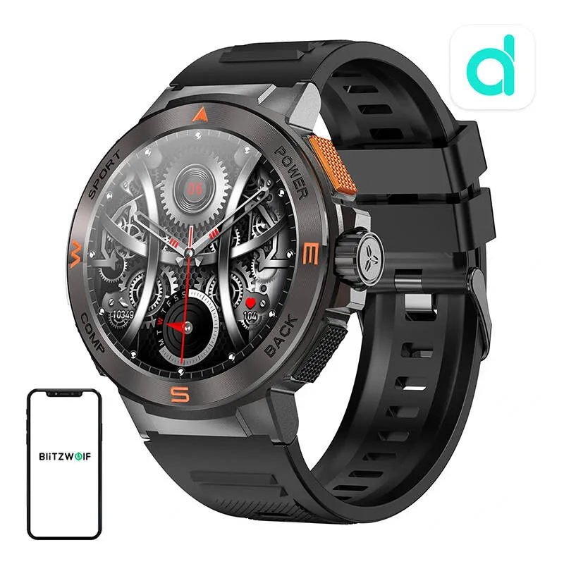 Smartwatch BLITZWOLF BW-AT5 Z Pulsoksymetrem I Pomiarem Ciśnienia - Czarny