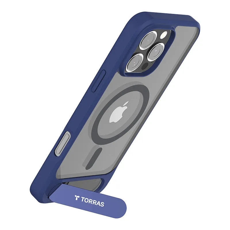 Etui Magnetyczne TORRAS Pstand Series IPhone 16 Pro - Niebieskie