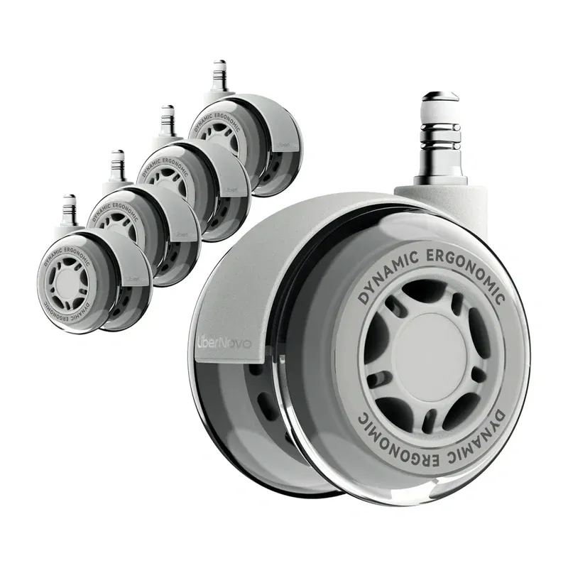 Kółka LIBERNOVO A-10 Do Krzeseł Ergonomicznych Średnica 7,5 cm - Szare