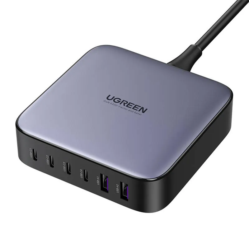 Ładowarka Sieciowa UGREEN CD271 200W 6 Portów USB-C/USB-A - Czarny