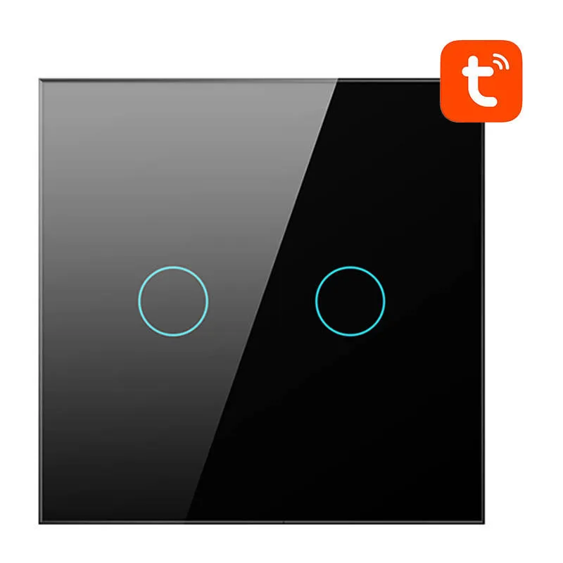 Włącznik Światła AVATTO TS02-EU-B2 Wi-Fi 2-PRZYCISKI - Czarny