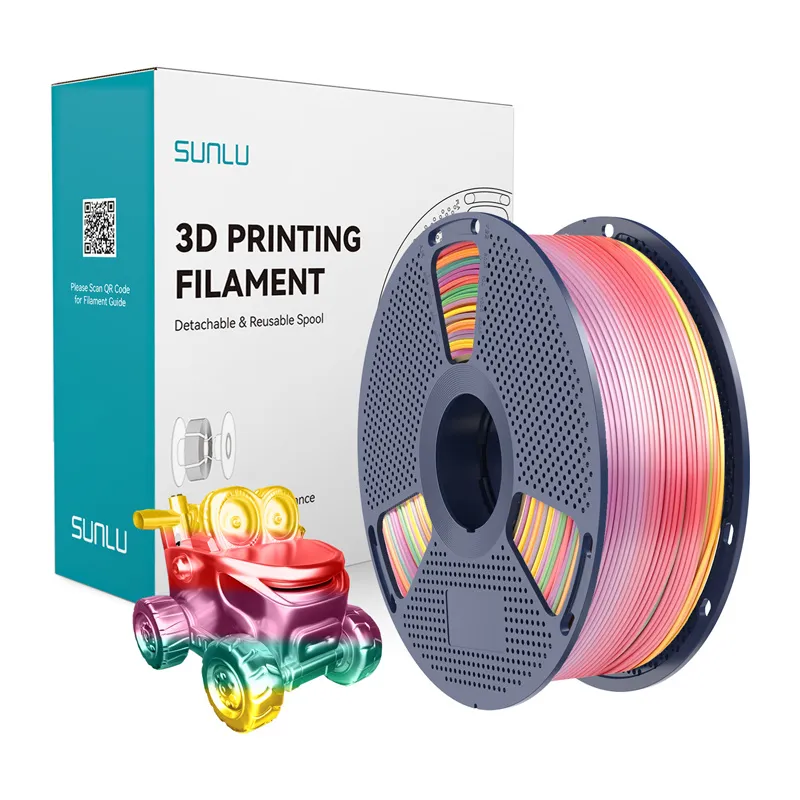 Filament SUNLU PLA+ Silk 1.75mm 1kg Rainbow - Tęczowy