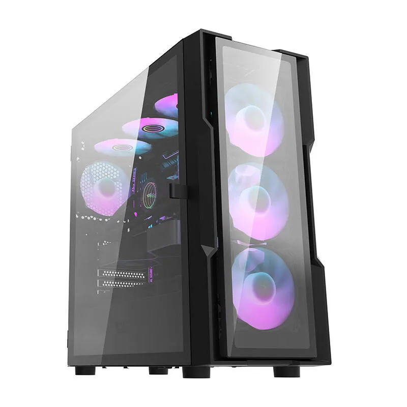 Obudowa Komputerowa DARKFLASH DK431 Glass + 4 RGB - Czarna